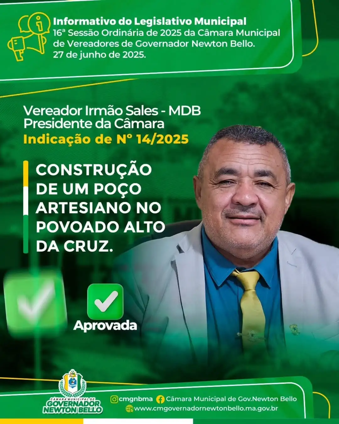 16 ª Sessão Ordinária de 2025 : Indicações Aprovadas
