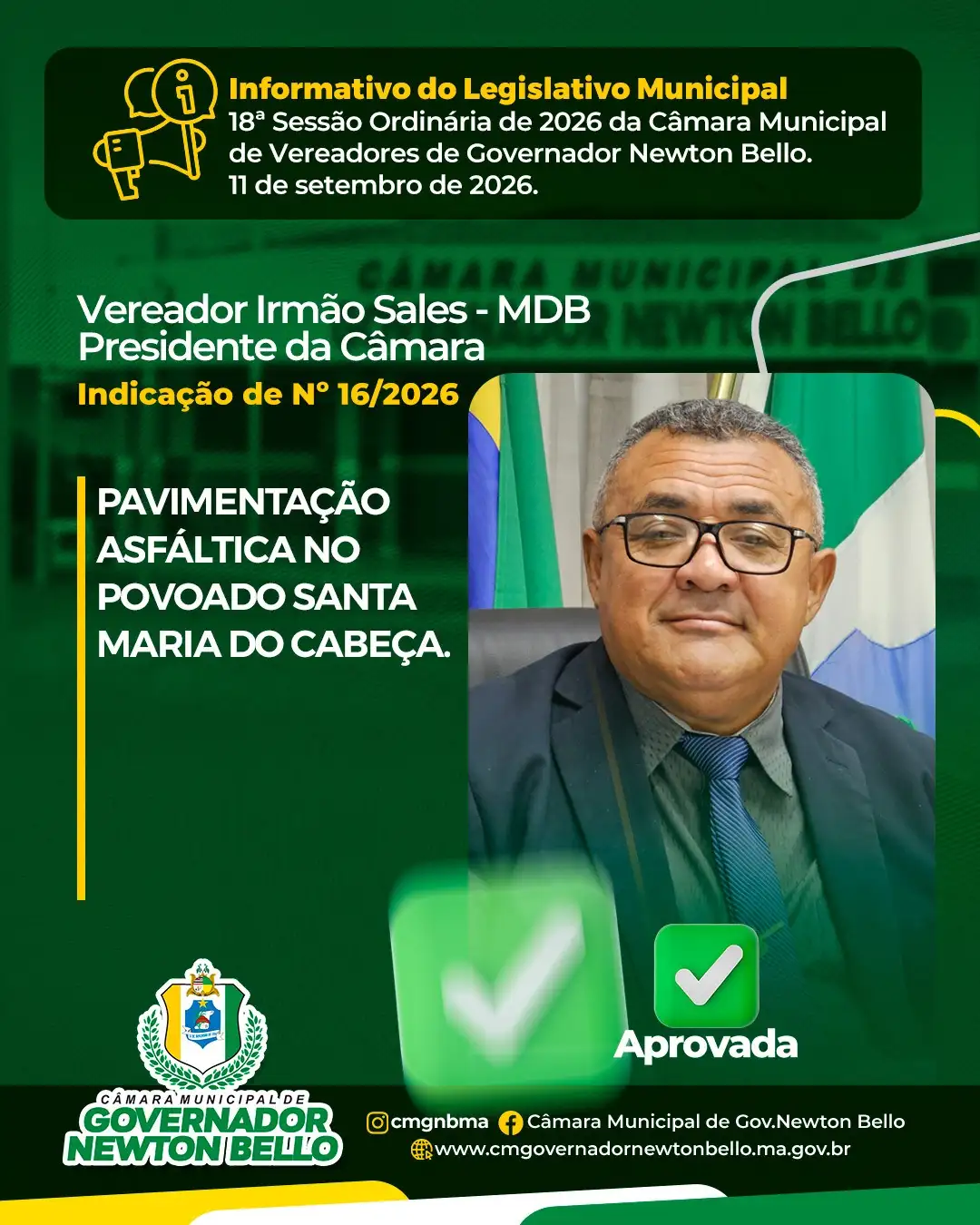 Indicações Aprovadas na 18ª Sessão Ordinária de 2026