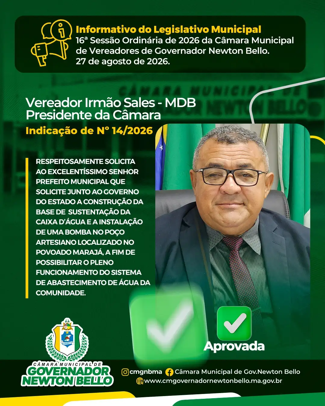Indicações Aprovadas na 16ª Sessão Ordinária de 2026