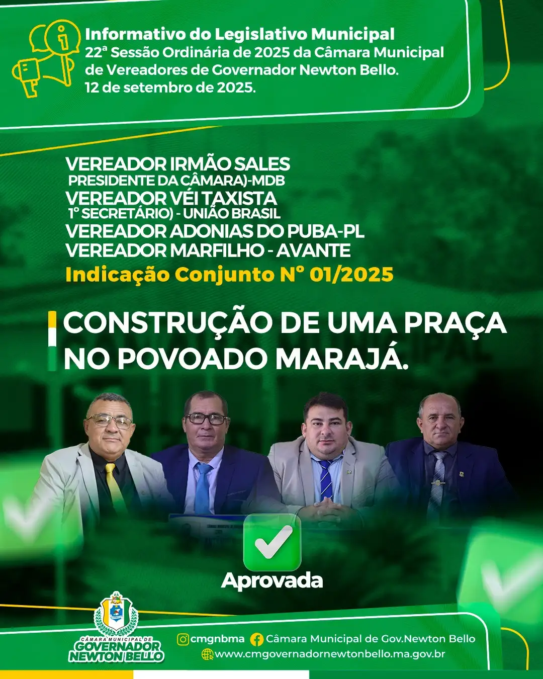 Indicações Aprovadas na 22ª Sessão Ordinária de 2025