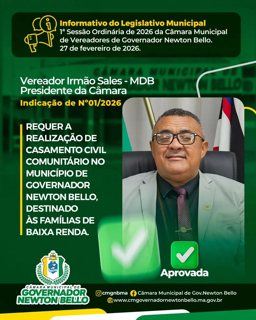 Indicações Aprovadas na 1ª Sessão Ordinária de 2026