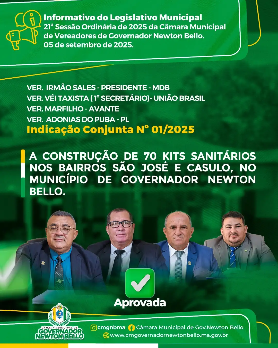 Indicações Aprovadas na 21ª Sessão Ordinária de 2025