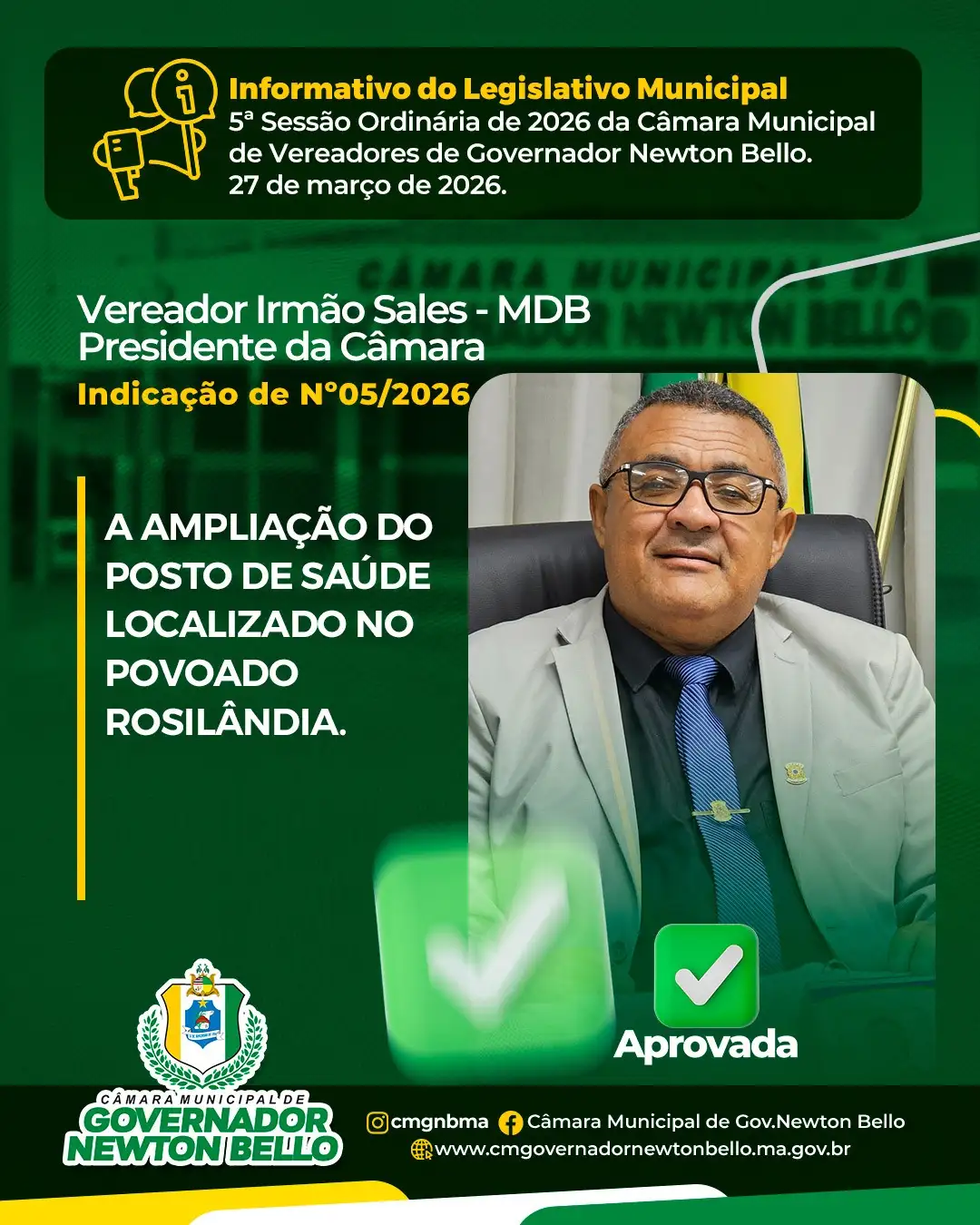 Indicações Aprovadas na 5ª Sessão Ordinária de 2026