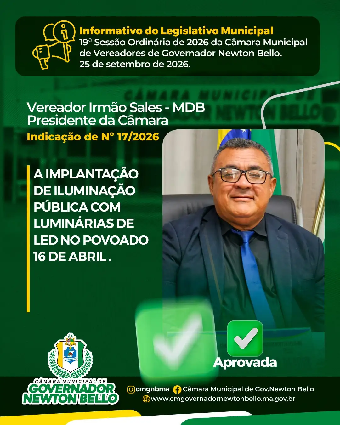Indicações Aprovadas na 19ª Sessão Ordinária de 2026.