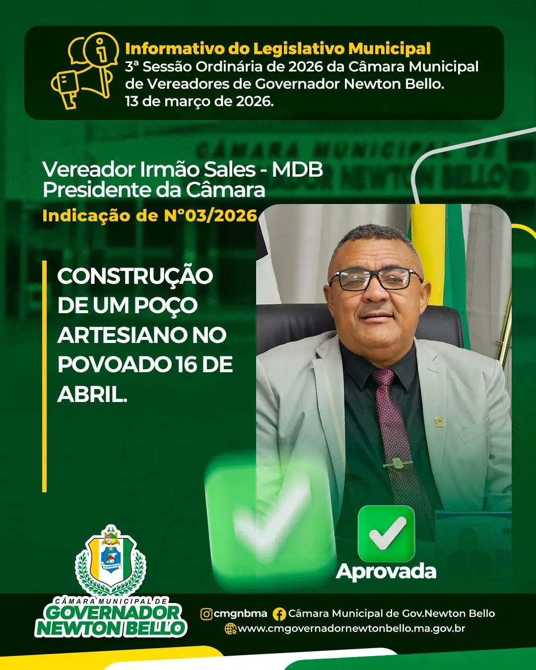 Indicações Aprovadas na 3ª Sessão Ordinária de 2026