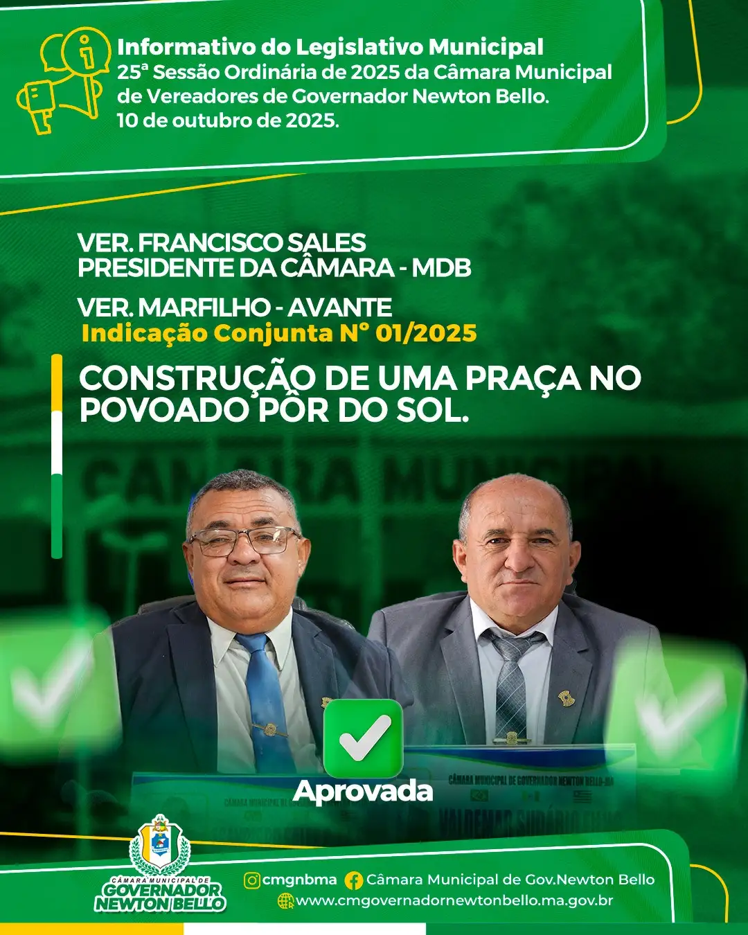 Indicações Aprovadas na 25ª Sessão Ordinária de 2025